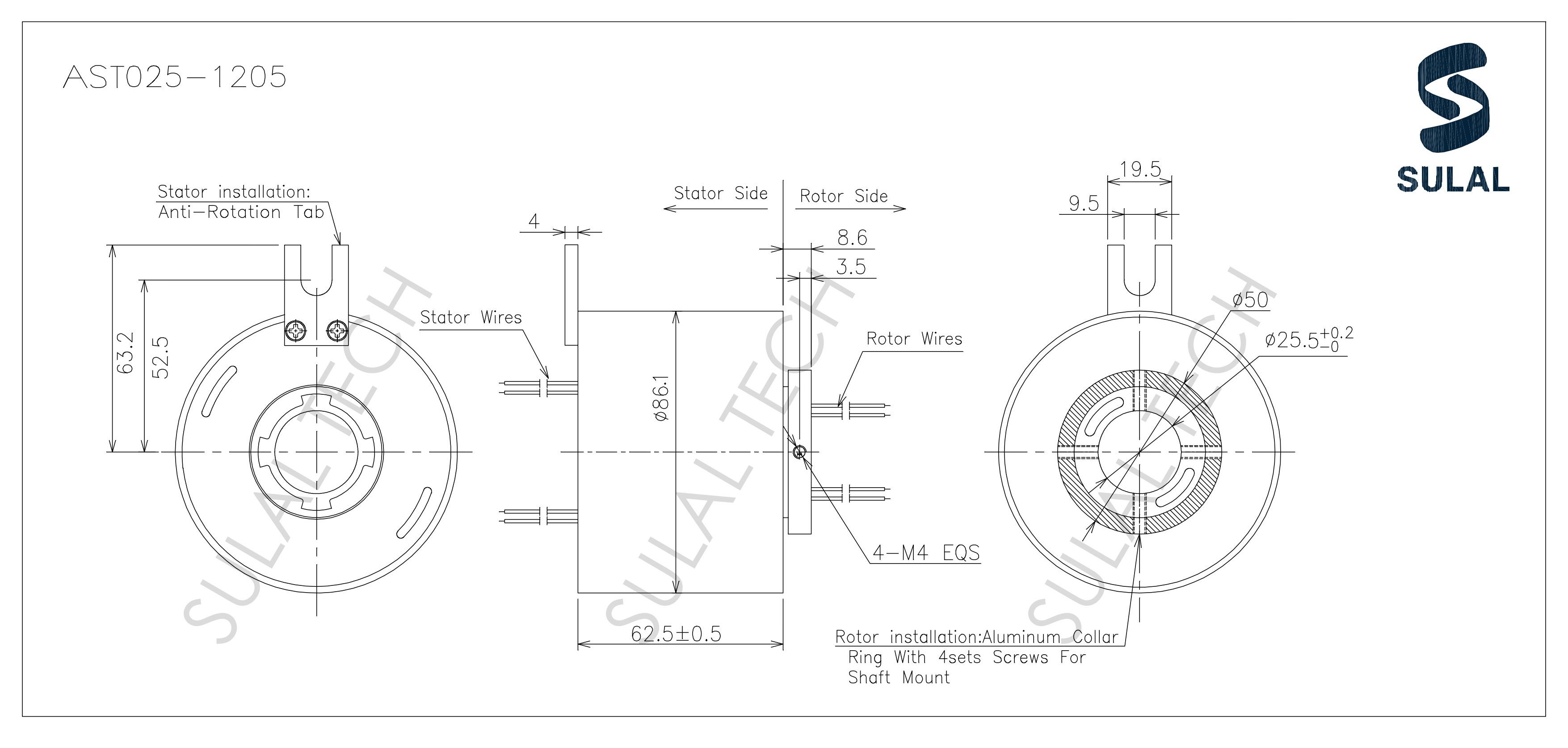 AST025-1205-Outline Drawing